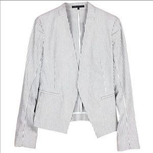 Theory Lanai Canvas Stripe Open Front Blazer